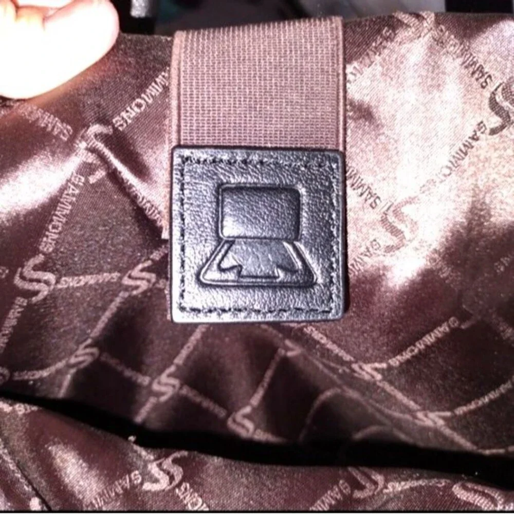 Sammons Medici Black Leather Unisex Briefcase/Messenger Bag/Laptop Bag‎